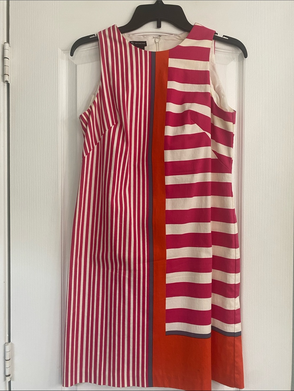 new directions Pink, White & Orange Striped Midi Dress